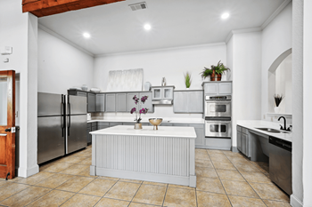 Community entertaining kitchen and dining room